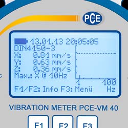 Montaje del estroboscopio en el medidor de vibraciones para edificios