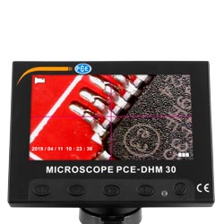 Aquí ve un ejemplo de uso del microscopio LCD PCE-DHM 30