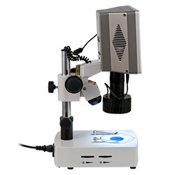 Vista lateral del microscopio mecanico 3D