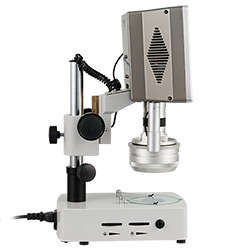Vista lateral del microscopio motorizado 3D