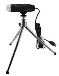 Microscopio USB con luz ultravioleta PCE-MM 200 UV en el mini trípode