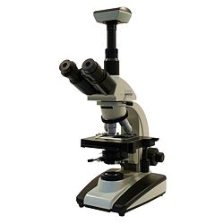 Aquí ve el microscopio de laboratorio PCE-TM 2000 con la cámara opcional.