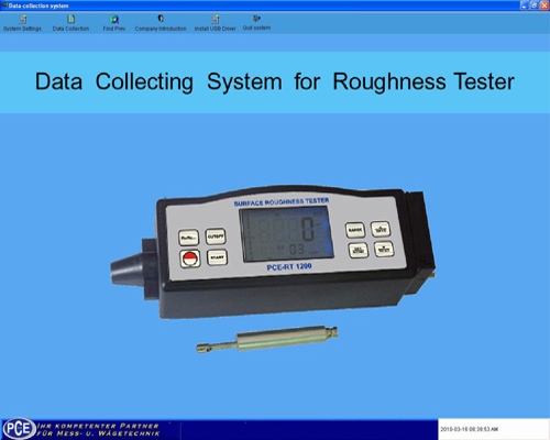 Software (opcional) para el palpador de rugosidad PCE-RT 1200