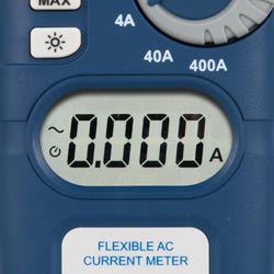 Pantalla de la pinza amperimétrica flexible PCE-CM 4