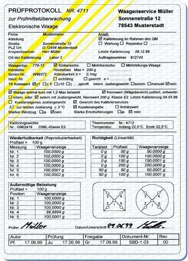 Modelo de certificado de calibracin para balanzas.