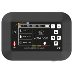 Indicacin de un valor malo y alarma del registrador de datos de CO2 PCE-AQD 50