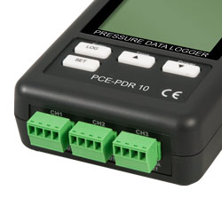 Conexiones de los sensores del registrador de presión PCE-PDR 10