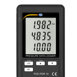 Pantalla del registrador de presión PCE-PDR 10