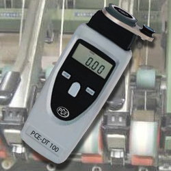 El tacómetro digital PCE-DT 100 tiene un adaptador mecánico especial para hilos, fibras (de vidrio) y alambres