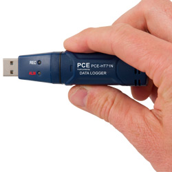 Imagen de las dimensiones del termometro USB PCE-HT 71N