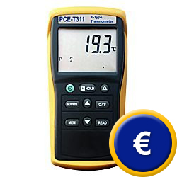 Medidor de temperatura de contacto de un canal PCE-T311 para termo elementos NiCr-Ni