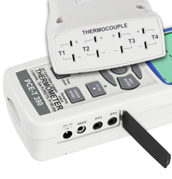 Imagen de las conexiones del termometro de contacto PCE-T390