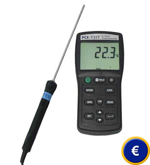 Más información acerca del medidor de temperatura de contacto PCE-T317 con gran pantalla.