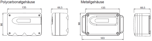 Dimensiones del transductor de humedad y temperatura EE 23