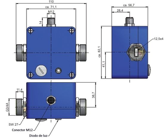 Esquema del transmisor de flujo