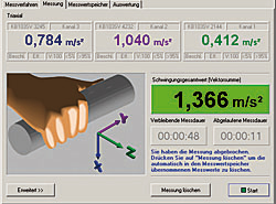 Software del vibrómetro para el cuerpo humano PCE-VM 31