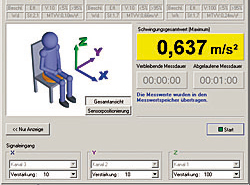 Software del vibrómetro para el cuerpo humano PCE-VM 31
