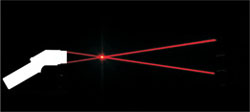 Representación esquemática de la visualización óptica fina del medidor láser de temperatura LS-Plus